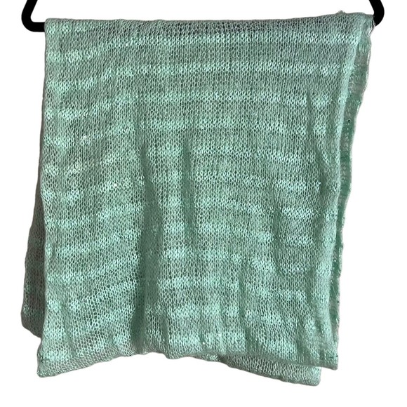 Mint Green Infinity Scarf With Sequins Lightweight Knit Loop Scarf Sparkly - Picture 8 of 9